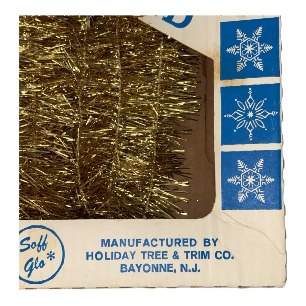 New Vintage Gold Tinsel Garland 50 Ft x 3